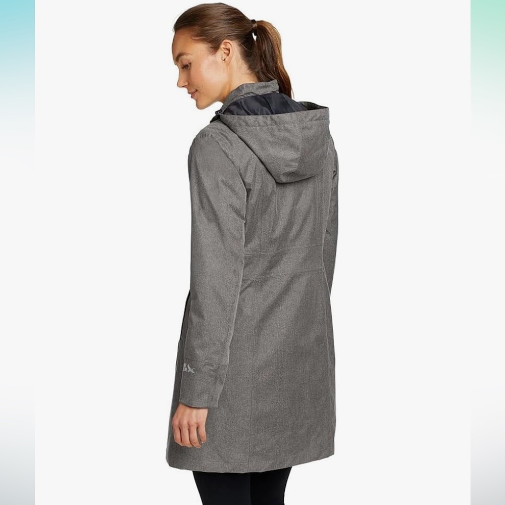 Eddie Bauer Girl on the Go Insulated Women's Waterproof Trench Coat Gray Small